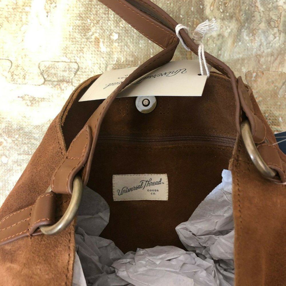 Universal Thread Genuine Suede Large Tote Handbag, - Picture 4 of 4